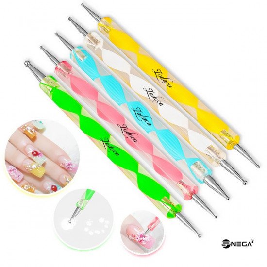 Nail dooting tool SET of 5 pieces Brushes for gel and nails